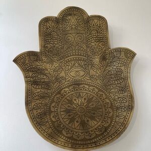 Anthropologie Brown Hamsa Hand Wall Decor